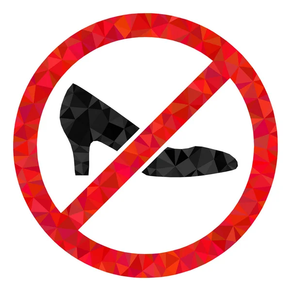 Scarpe proibite Triangolo Icona riempita — Vettoriale Stock