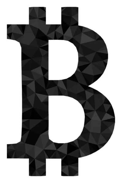 Símbolo de Bitcoin Lowpoly icono — Vector de stock