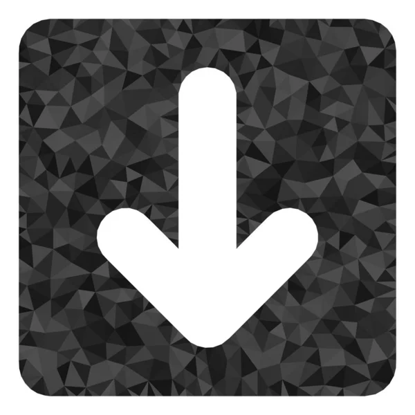 Para baixo o ícone poligonal do cursor — Vetor de Stock