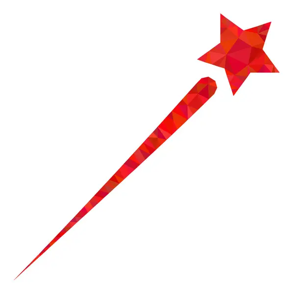 Estrella voladora Icono poligonal — Vector de stock