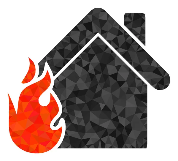 燃烧居家的多边形图标 — 图库矢量图片