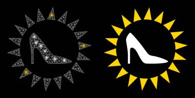 Çokgen 2B Özel Örgü Kadın Ayakkabıları Açık Benekli