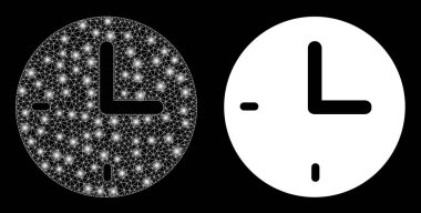 Işık Noktalarıyla Çokgen Kablo Çerçevesi Ağ Saati