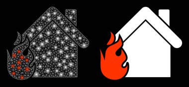 Işıkbenekleri olan Çokgen Gövde Ağı Yanan Ev