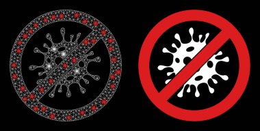 Çokgen Gövde Ağı Işık Noktalarıyla Coronavirüsü Durdur