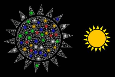 Ağ Güneşi Simgesi Çok Renkli Parıltı Benekleriyle Parladı