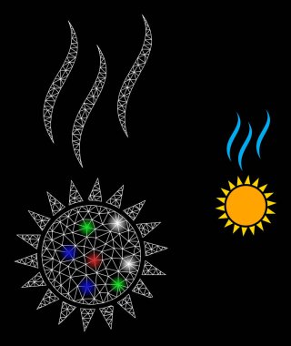 Ağ Güneşi Isıtan Işıltılı Simge Çok Renkli Parıltı Benekleriyle