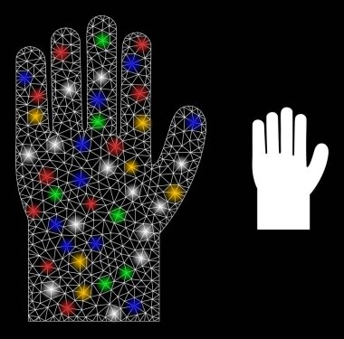 Ağ Eli Parlak Işıklı Simge ile Simgeyi Parlatır