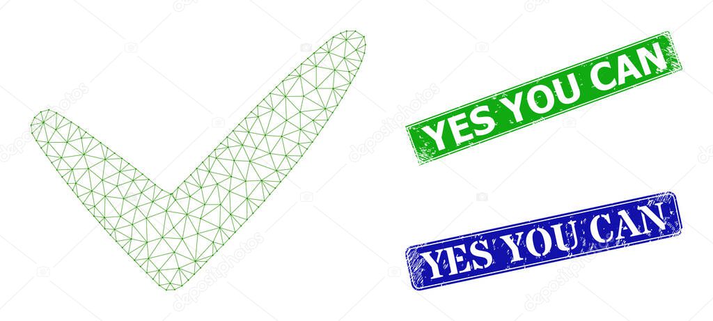 Scratched Yes You Can Seals and Triangle Mesh Yes Icon