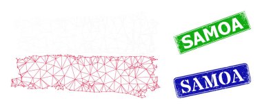 Plastik Samoa Rozetleri ve Çokgen Polonya Bayrak Simgesi