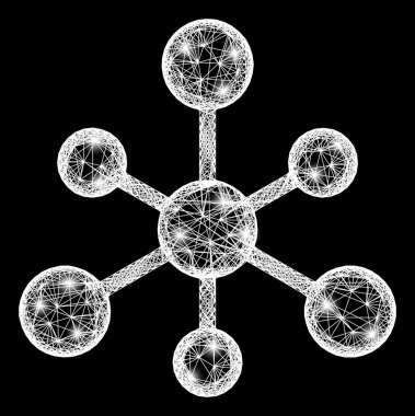 Ağ Ağı Bağlantıları Parlak Noktalar ile Ağ