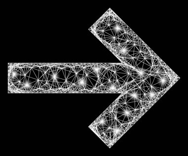 Yumurtadan Çıkan Sağ Yön Ok Parlak Işık Noktalarıyla Örgü