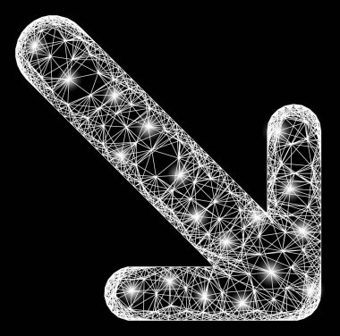 Ağ Oku Parlak Flash Düğümleriyle Sağdan Ağ