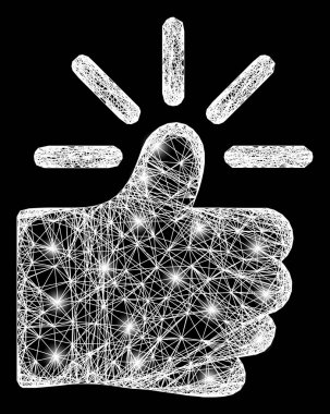 Parlak Işık Noktalarıyla Yumurtadan Parlayan Başparmak Ağı Ağı