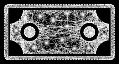 Ağ Banknote Şablonu Parlak Işıklı Ağ Ağı