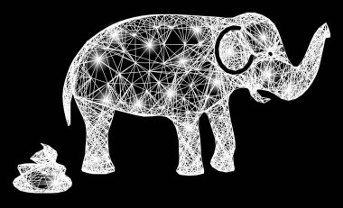 Hatched Elephant Shit Web Mesh with Bright Glitter Dots