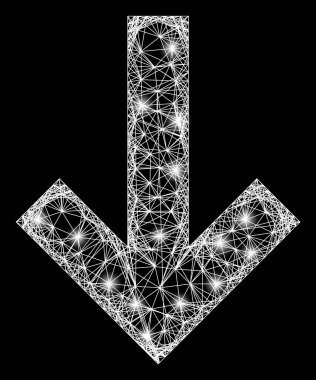 Net Aşağı Yön Oku Parlak Fişekler Ağı