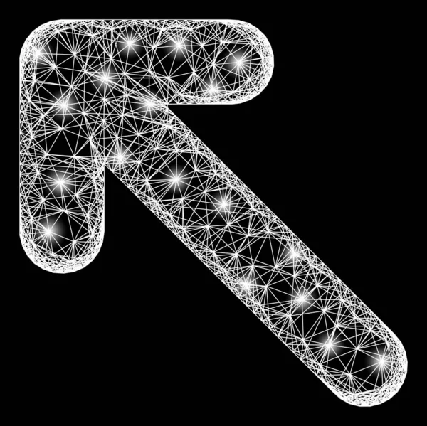 Net Déplacer vers le haut maillage Web gauche avec des taches lumineuses — Image vectorielle
