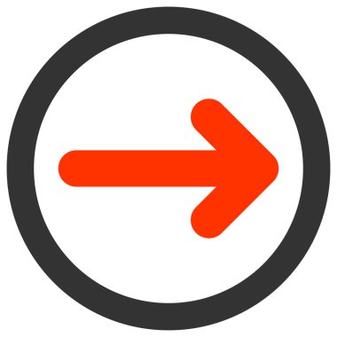 Raster Yuvarlak Sağ Ok Düz Simgesi