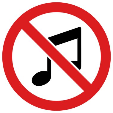 Raster Yasak Müzik Düz Simgesi