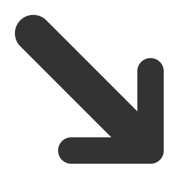 Freccia raster giù a destra icona piatta Simbolo — Foto Stock