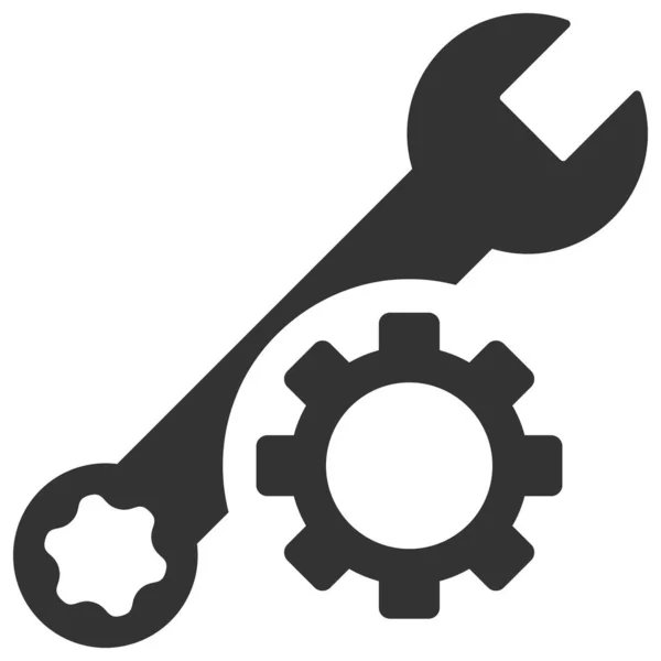 Плоская икона с гаечным ключом — стоковое фото