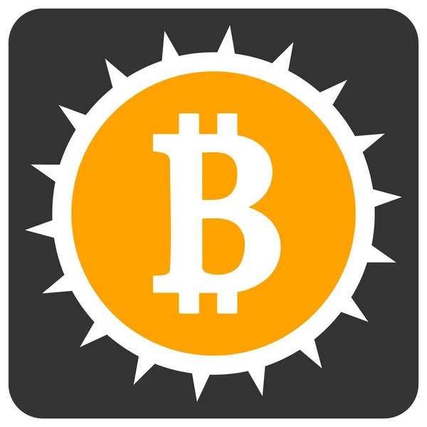 Raster Bitcoin Box lapos ikon szimbólum — Stock Fotó
