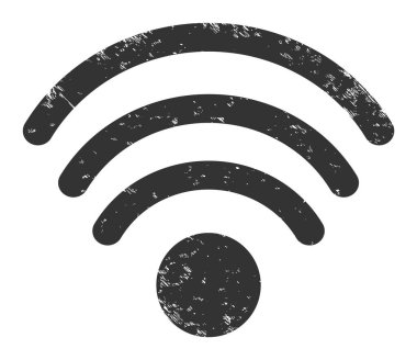 Wi-Fi Kaynağı Grunge Simge İllüstrasyonu