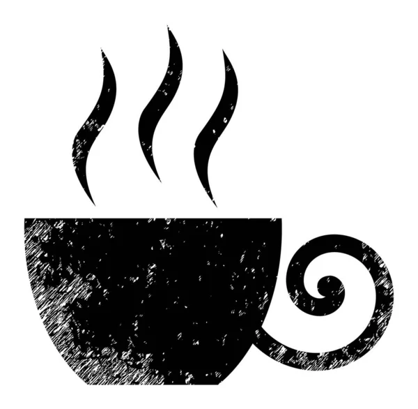 Copo de café Scratched Icon Ilustração — Vetor de Stock