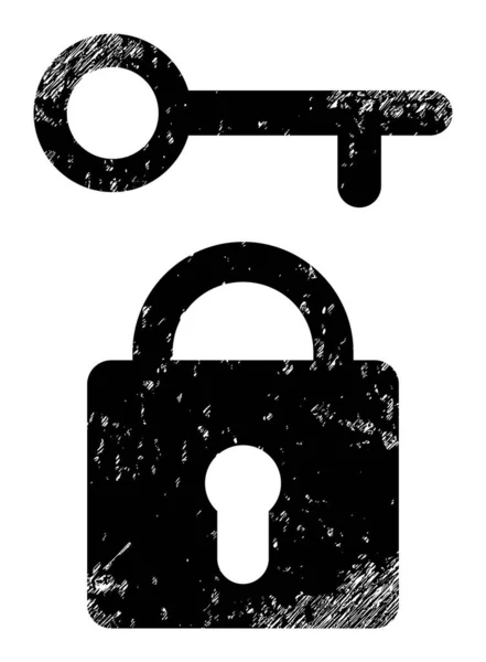 Κλείδωμα εικόνας εικονιδίου Grunge κλειδιού — Διανυσματικό Αρχείο