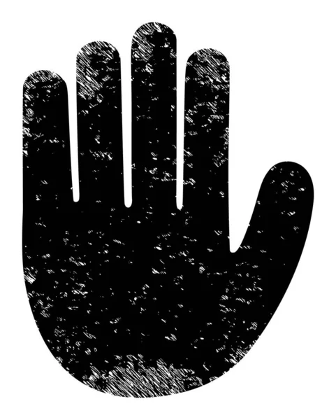 Hand Palm Scratched Icon Illustration — Stock Vector