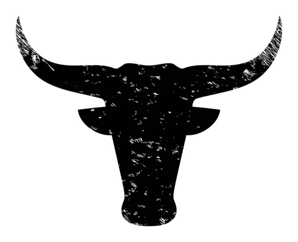 Κεφαλή ταύρου διαγραμμένη απεικόνιση εικονιδίων — Διανυσματικό Αρχείο