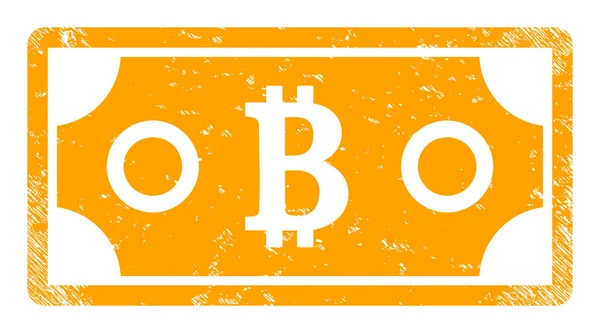 Bitcoin Bill Grunge Icono Vector — Vector de stock