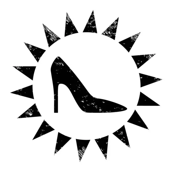 Exkluzív női cipők Grunge ikon szimbólum — Stock Vector