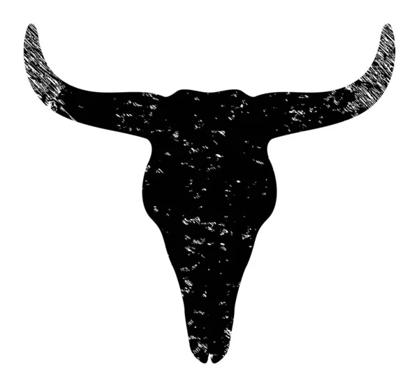 Dead Bull Head подряпана ікона ілюстрація — стоковий вектор