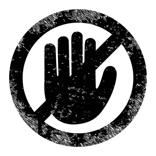 Aucun vecteur d'icône de Grunge de main — Image vectorielle