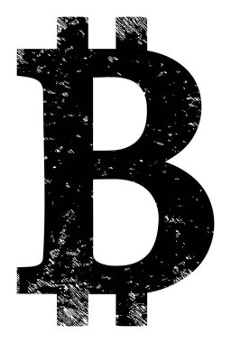 Bitcoin Sembol Çizilmiş Simge Vektörü