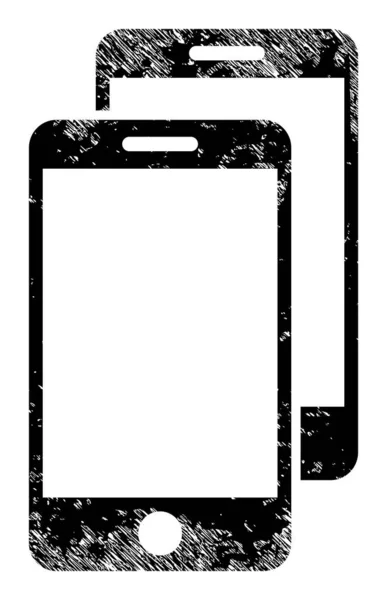 Smartphones Grunge Icono Ilustración — Archivo Imágenes Vectoriales