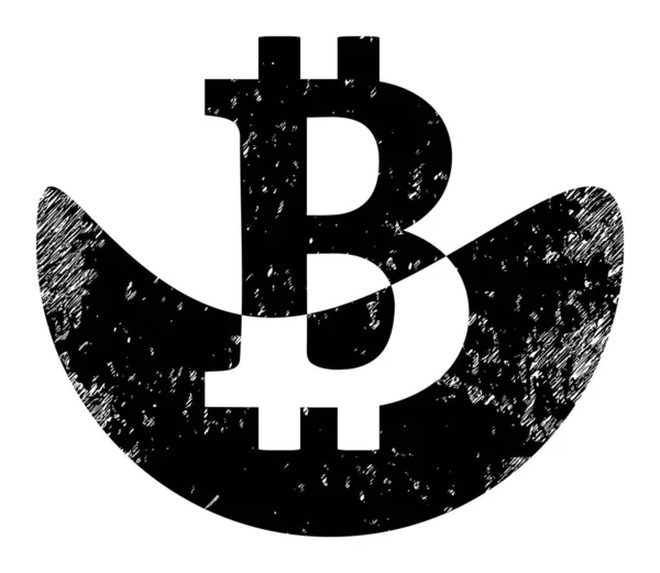 Fusión Bitcoin Grunge Ícono Vector — Vector de stock