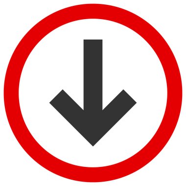 Düz Simge Simgesi Aşağı Vektör Düşürme