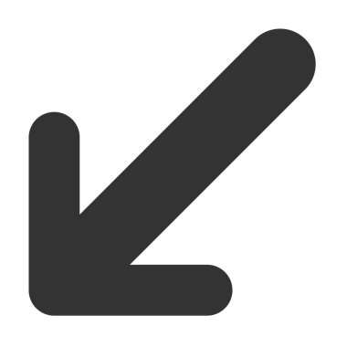 Sol Düz Simge Altında Vektör Oku Simgesi