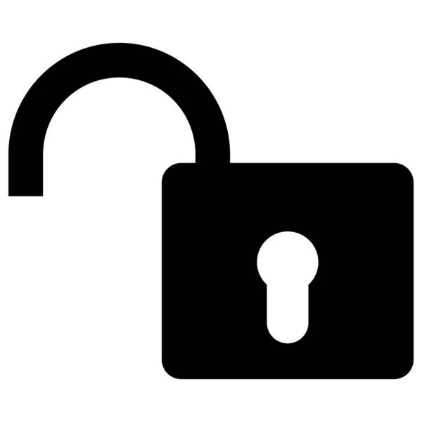 Vector Open Lock Flat Icon Image — Stock Vector