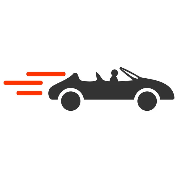 Vector Cabriolet Movement Flat Icon Image — 스톡 벡터