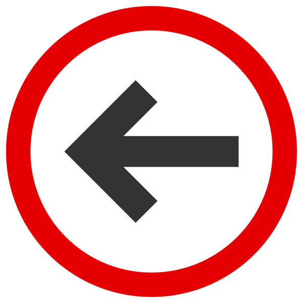 Vector Back Direction Flat Icon Symbol