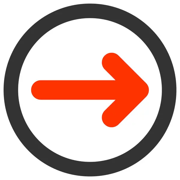 Wektor zaokrąglony prawy Arrow Flat Icon Symbol — Wektor stockowy