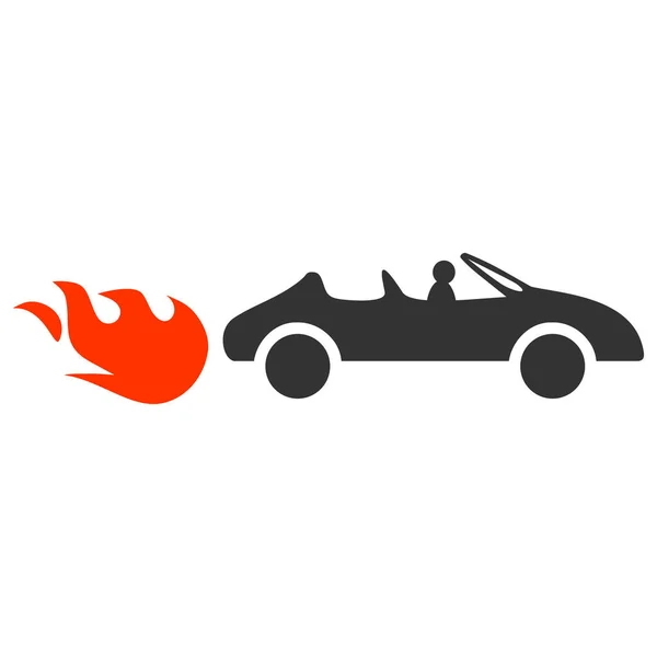 Vector Cabriolet Rush Flat Icon Symbol — 스톡 벡터