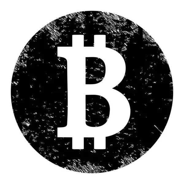 Bitcoin moneda Símbolo de icono rayado — Foto de Stock
