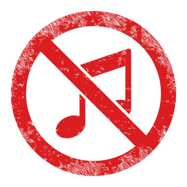 Yasak Müzik Çizilmiş Simge İllüstrasyonu