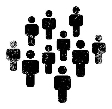 Kalabalık Grunge Simge Raster