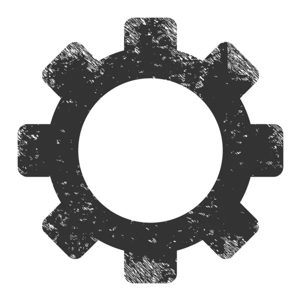 Cog Scratched Icon Symbol — Zdjęcie stockowe